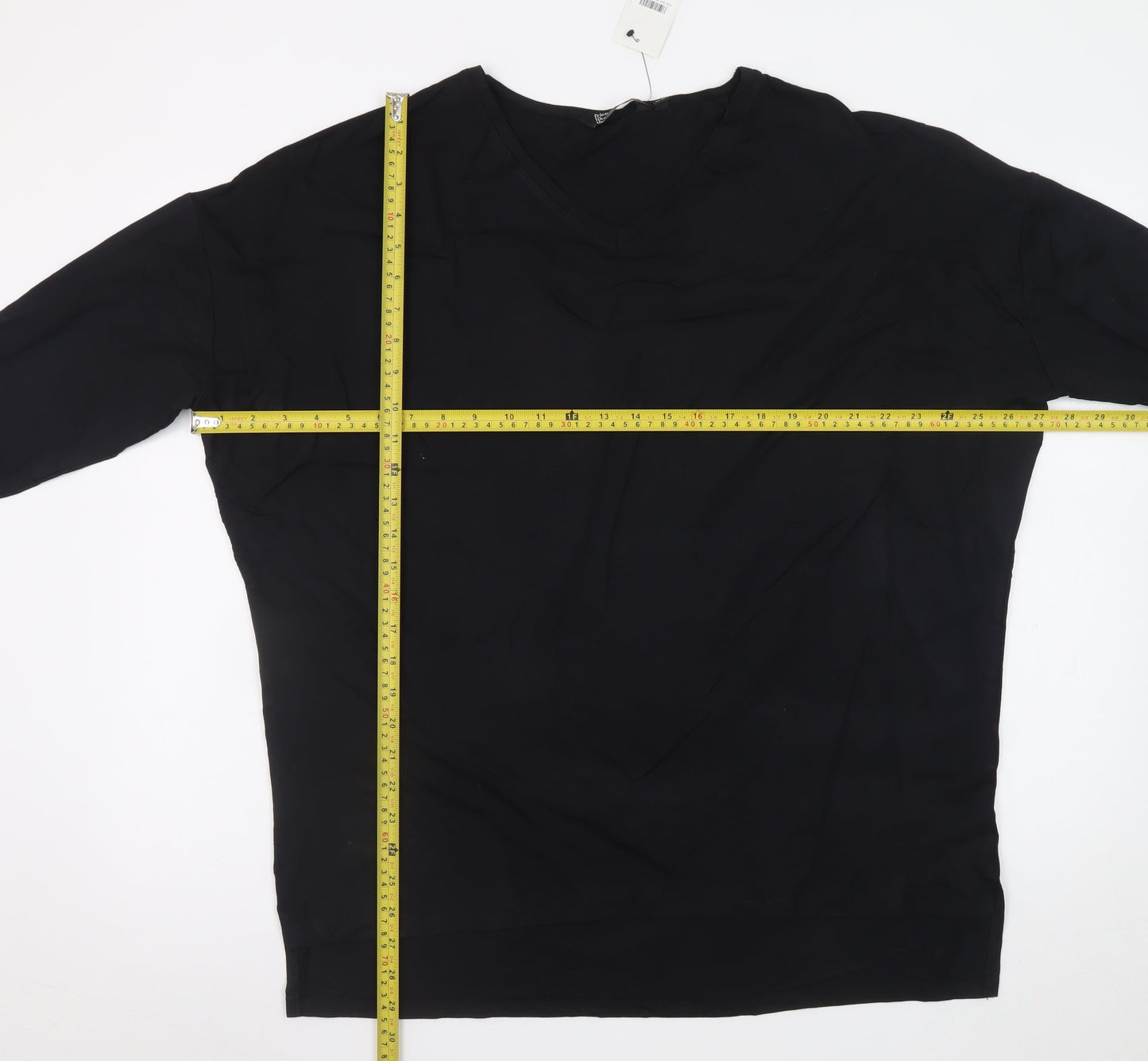 Friends Like These Womens Black Viscose V-Neck Relaxed Blouse UK 12