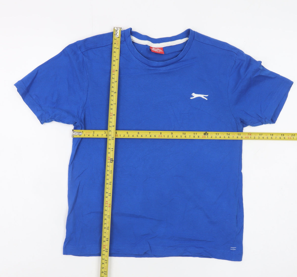 Slazenger Boys Blue Sports T-Shirt 13 Years Short Sleeve Crew Neck
