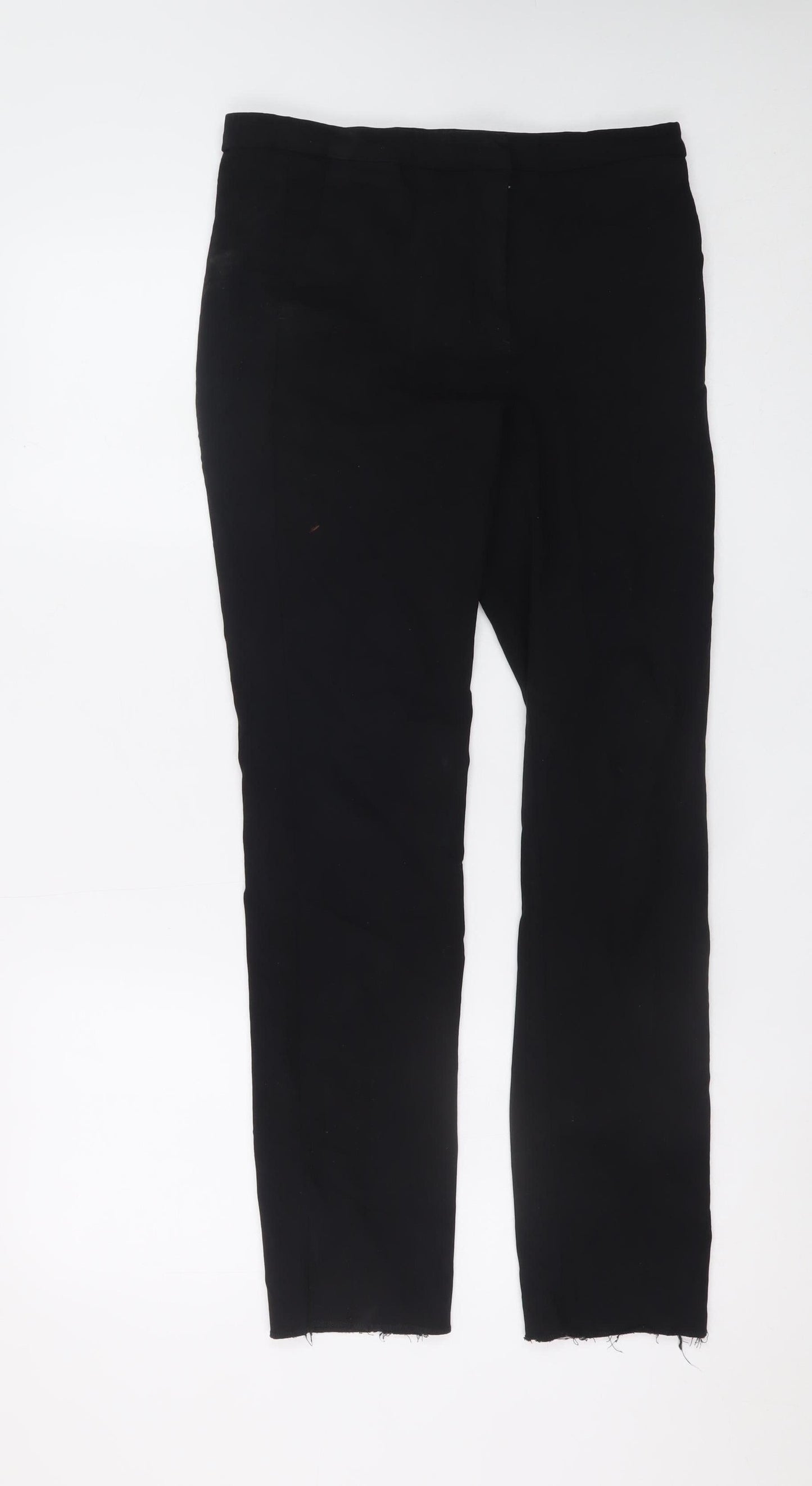 MNG Womens Black Slim Trousers Size 10 Cotton Stretch Workwear
