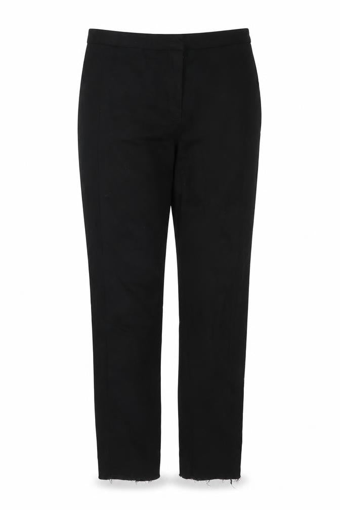 Mango Womens Black Slim Trousers Size 10 Cotton Stretch Workwear