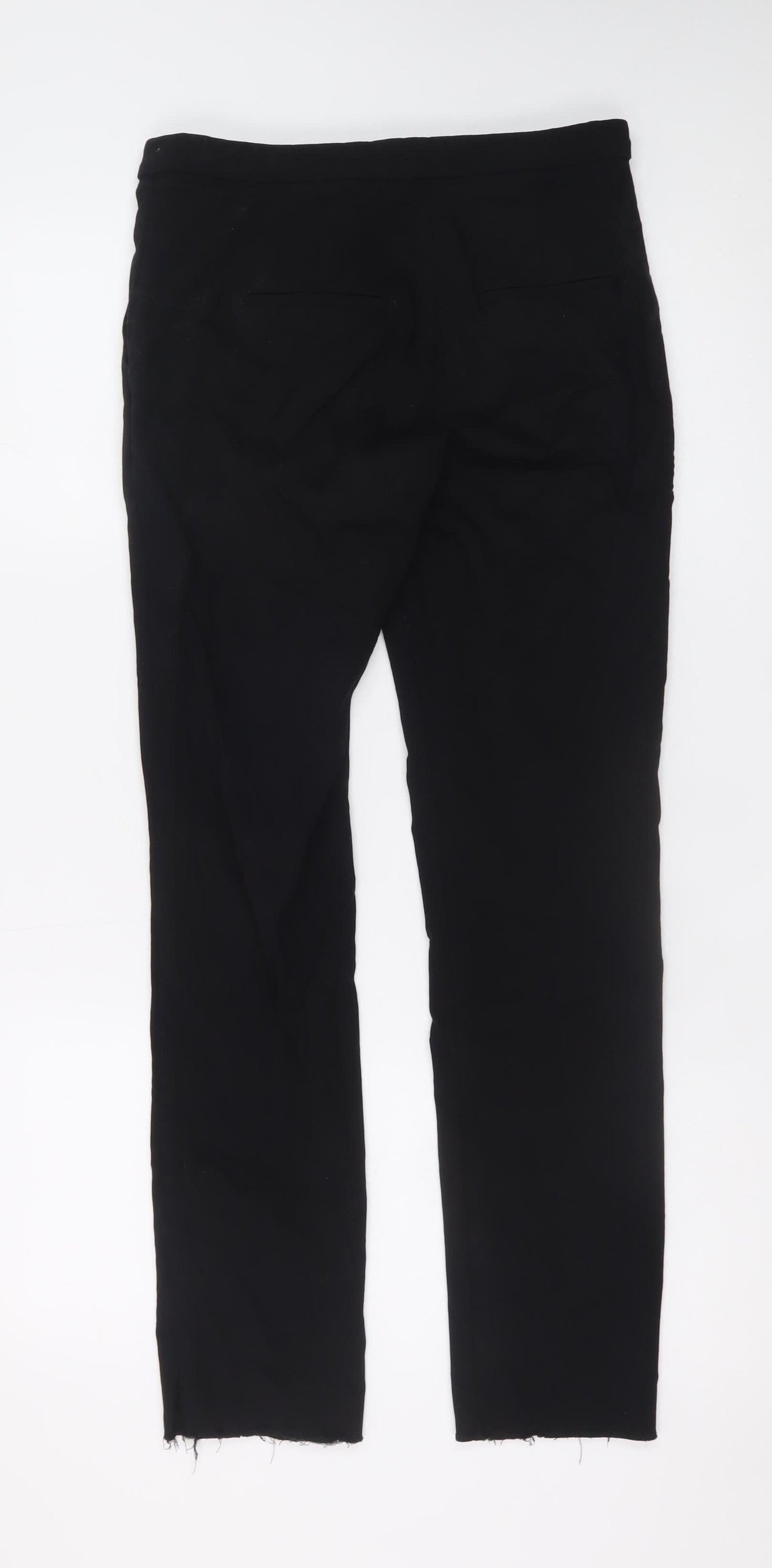 MNG Womens Black Slim Trousers Size 10 Cotton Stretch Workwear