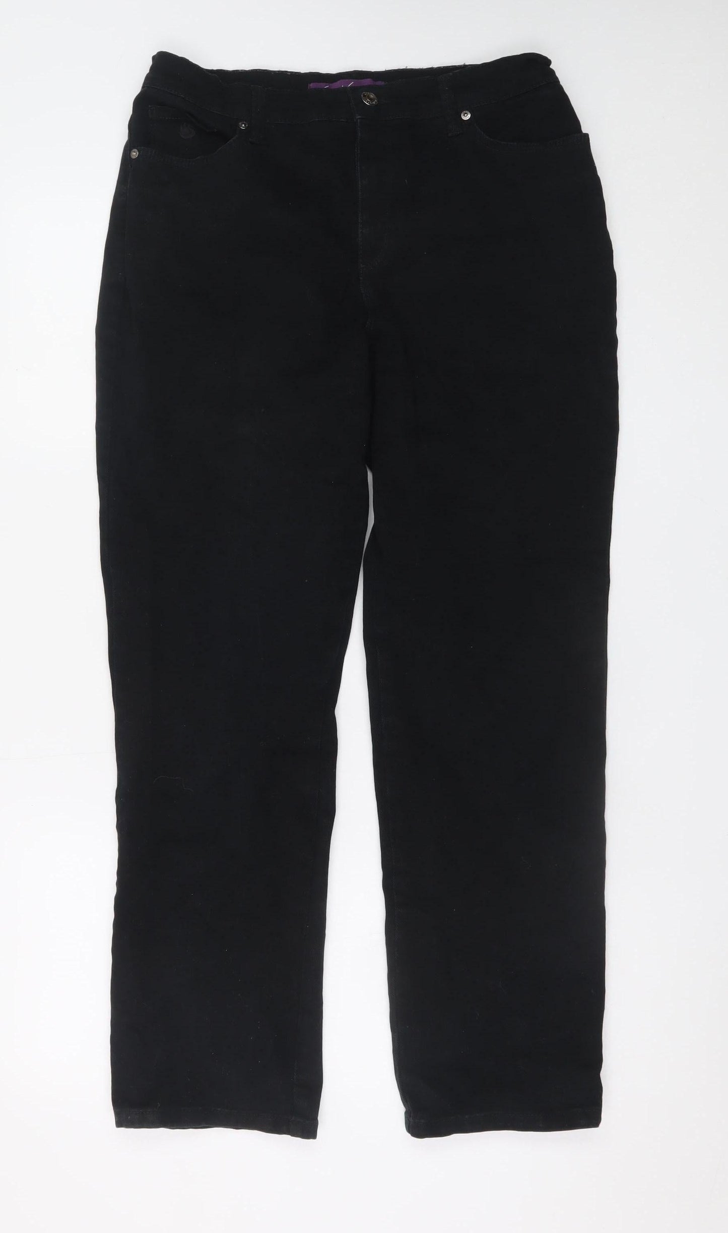 Gloria Vanderbilt Womens Black Straight Leg Jeans Size 10 Regular