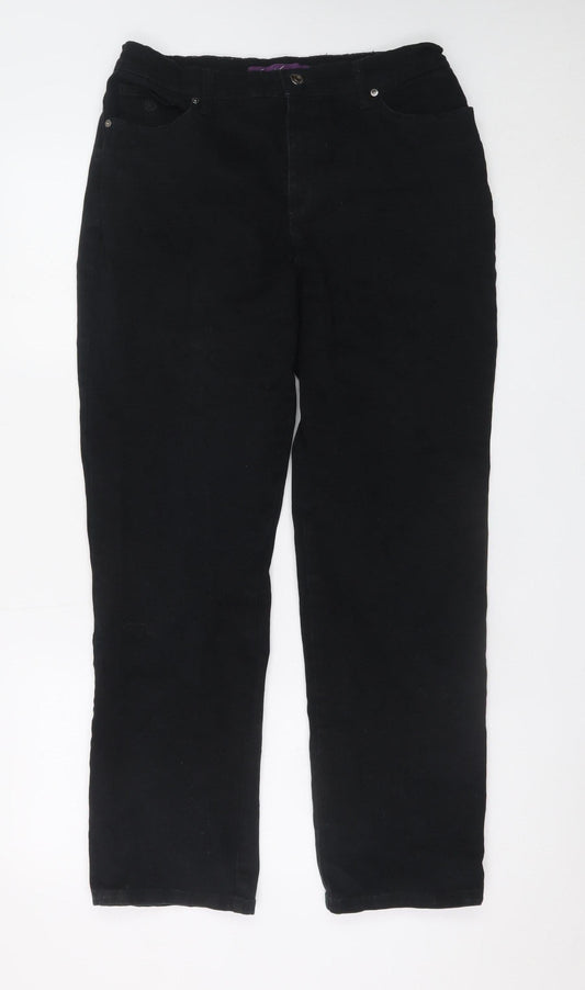 Gloria Vanderbilt Womens Black Straight Leg Jeans Size 10 Regular