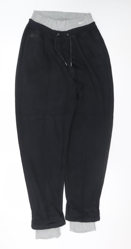 Nike Men's Black Jogger Trousers M Regular Fit Fleece Sweatpants
