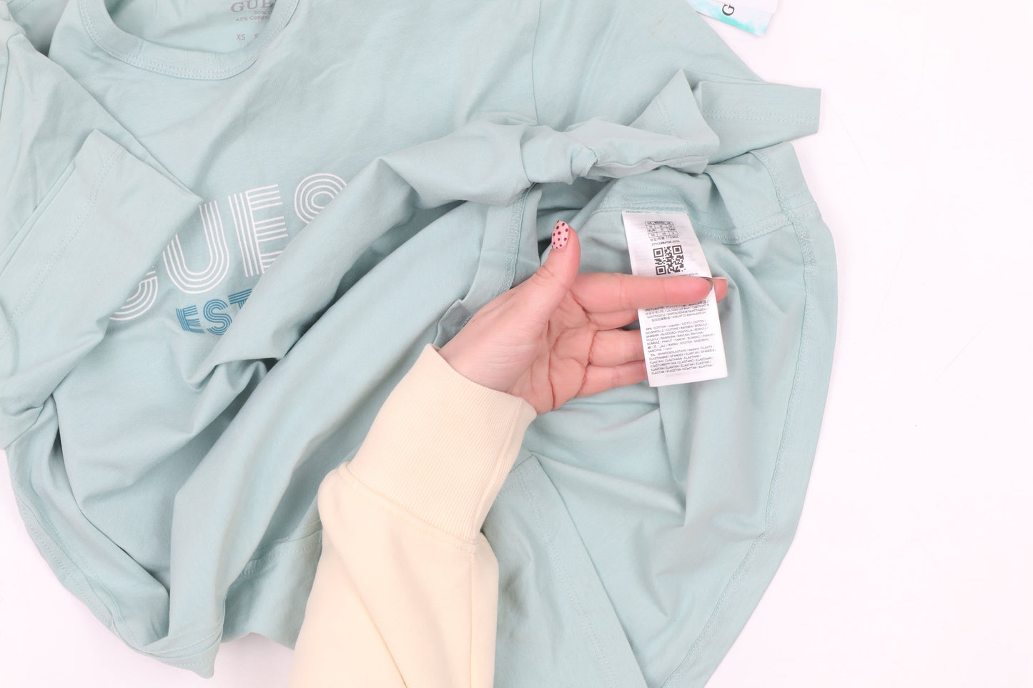 Guess Eco Men’s Mint Green Slim Fit Cotton Blend T-Shirt M