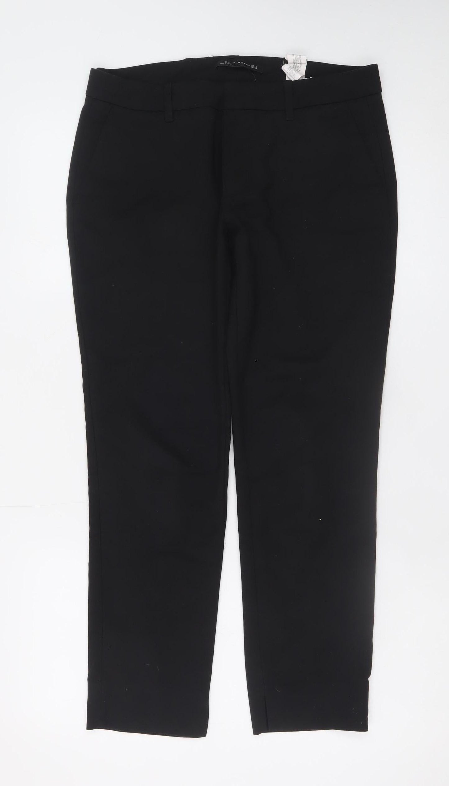Zara Woman Black Slim Fit Tailored Trousers Size 12