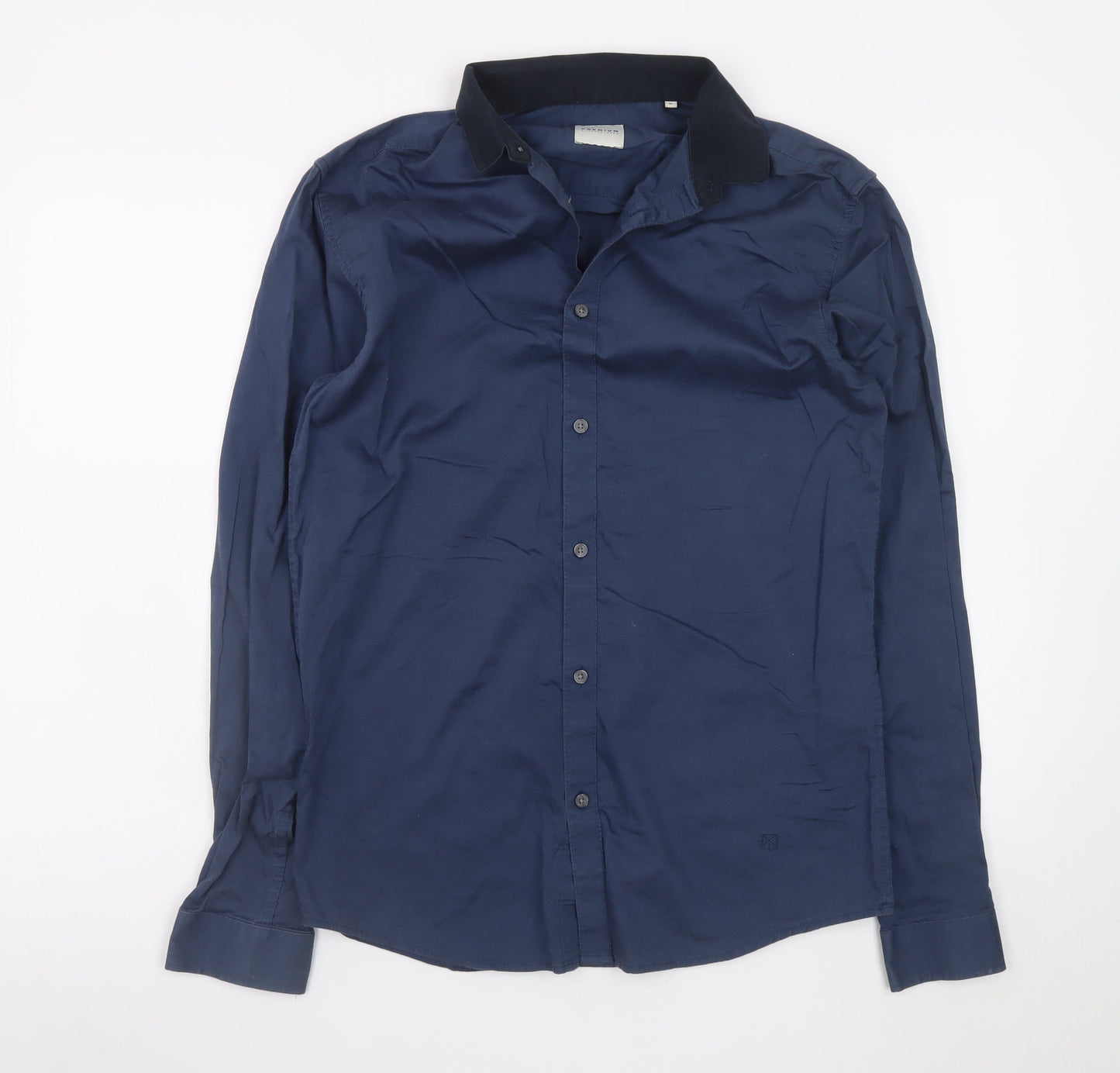 Jack & Jones Men’s Blue Slim Fit Long Sleeve Button-Up Shirt Size M