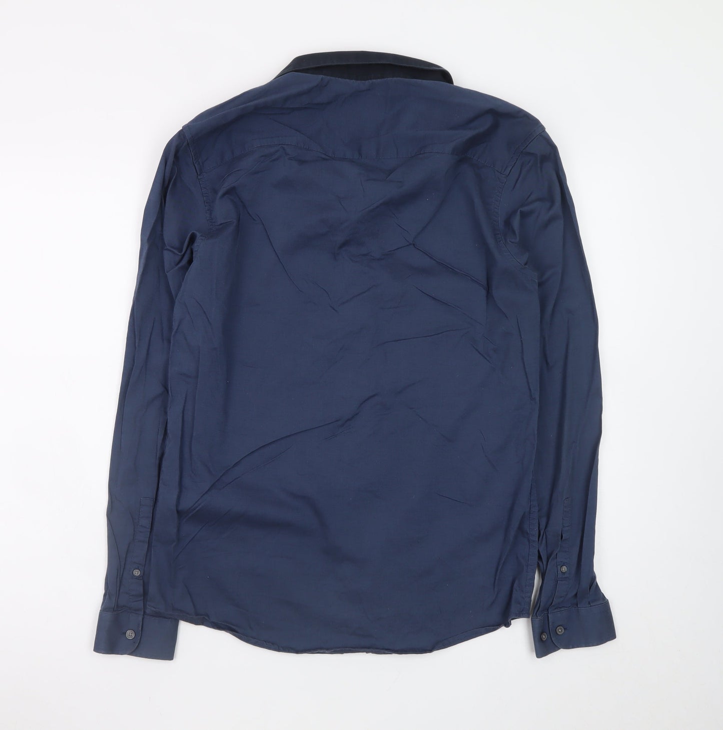 Jack & Jones Men’s Blue Slim Fit Long Sleeve Button-Up Shirt Size M