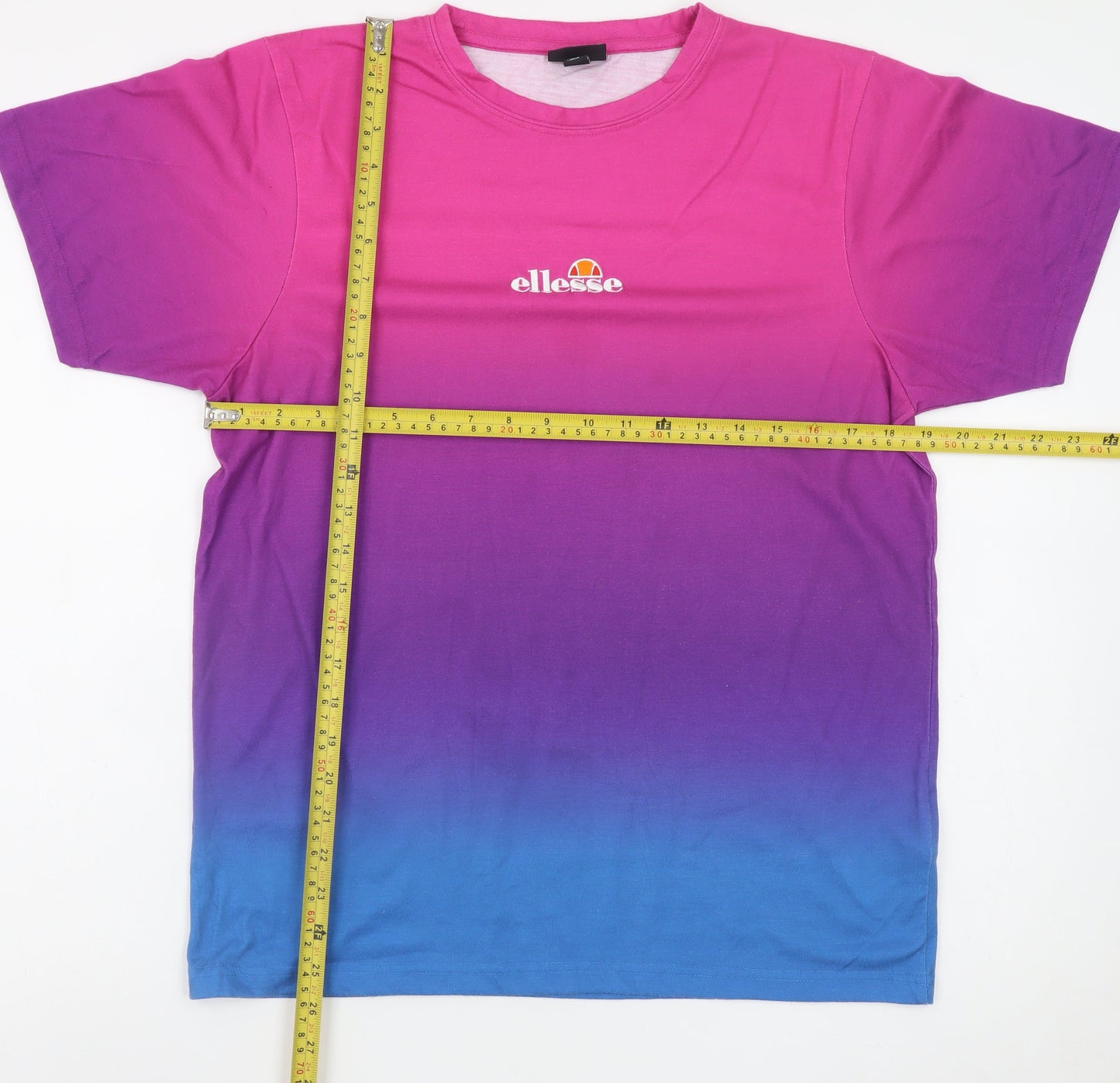 Ellesse Men's Multicoloured Gradient Polyester Crew Neck T-Shirt M