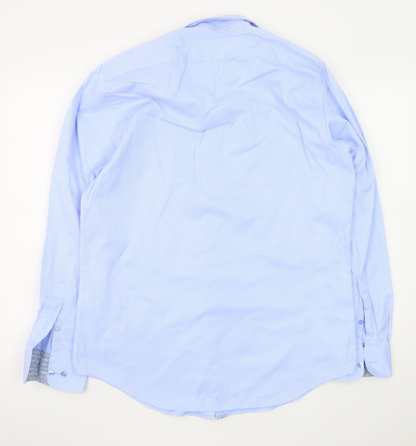 White Label Men's Blue Slim Fit Long Sleeve Formal Shirt 16.5in