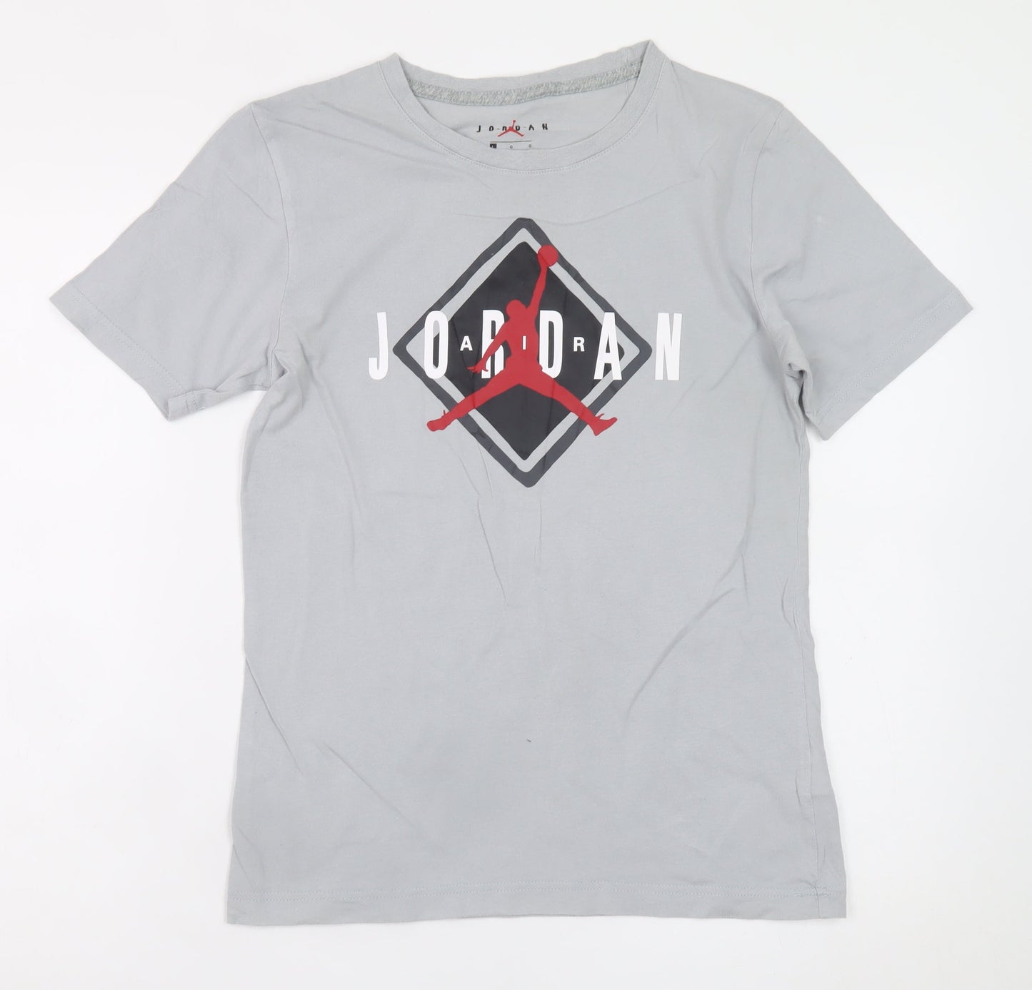 Jordan Boys Grey 12-13 Years Sports Graphic Cotton T-Shirt