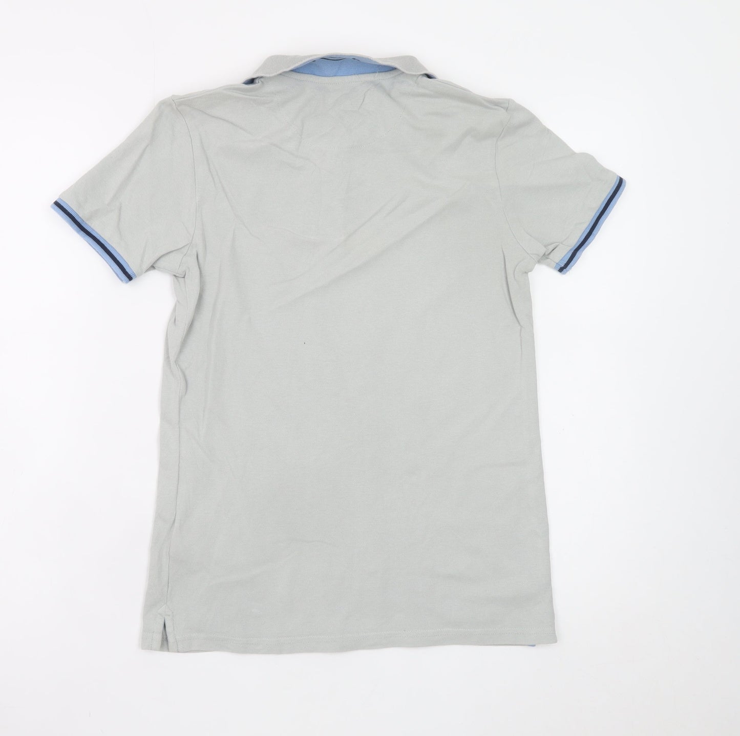 Ben Sherman Boys Grey Cotton Polo Shirt 12-13 Years Short Sleeve Logo