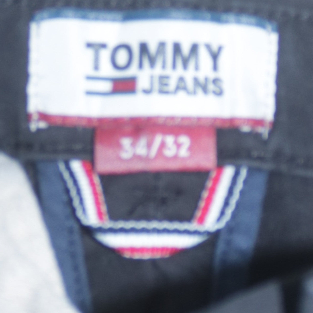 Tommy Jeans Men's Black Slim Fit Chino Trousers Size 34/32