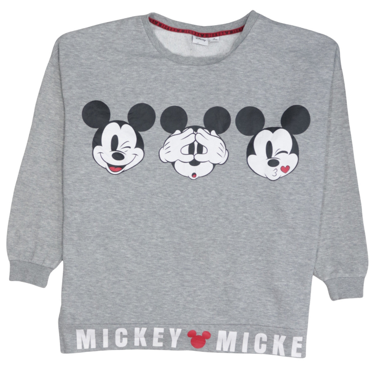 Disney Women's Grey Mickey Mouse Pullover Sweatshirt Size M