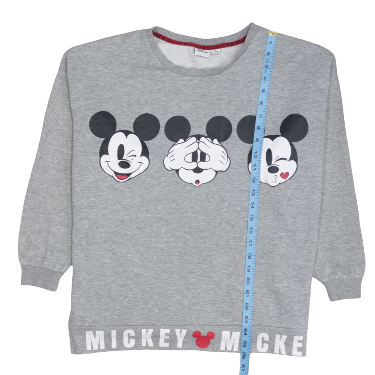 Disney Women's Grey Mickey Mouse Pullover Sweatshirt Size M