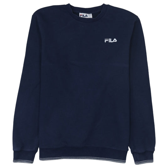 Fila Men's Blue Cotton Blend Crew Neck Pullover Sweatshirt L