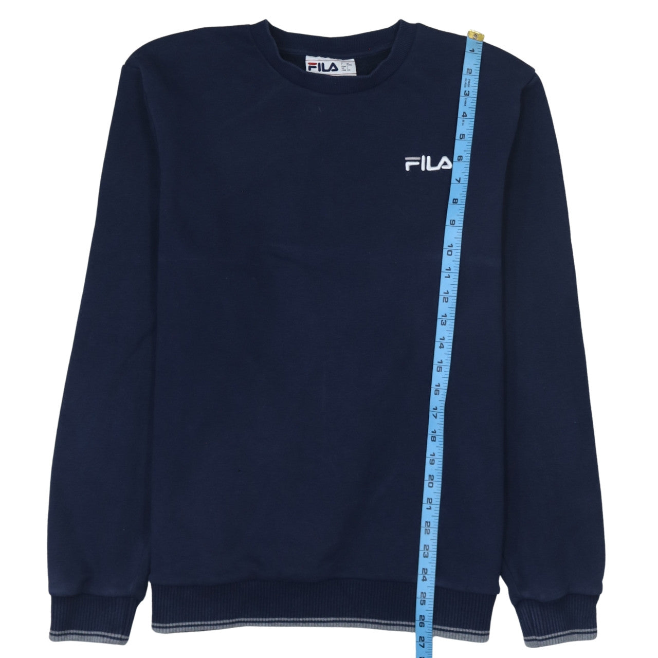 Fila Men's Blue Cotton Blend Crew Neck Pullover Sweatshirt L