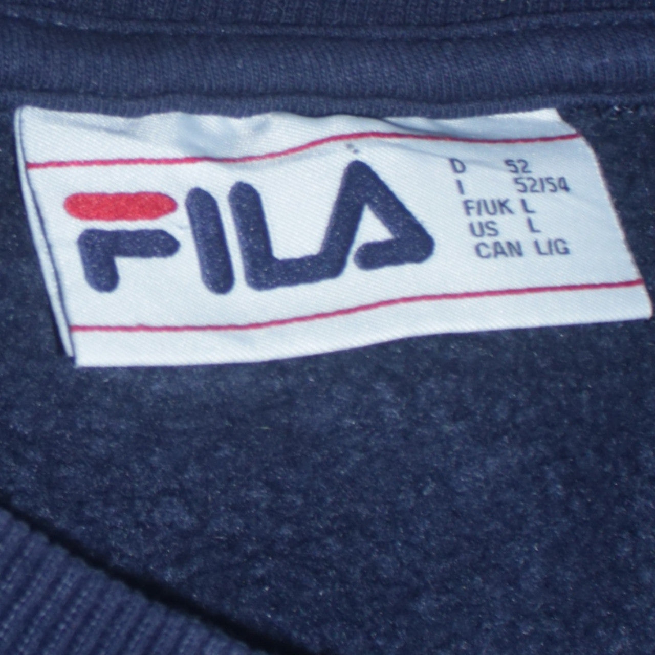 Fila Men's Blue Cotton Blend Crew Neck Pullover Sweatshirt L