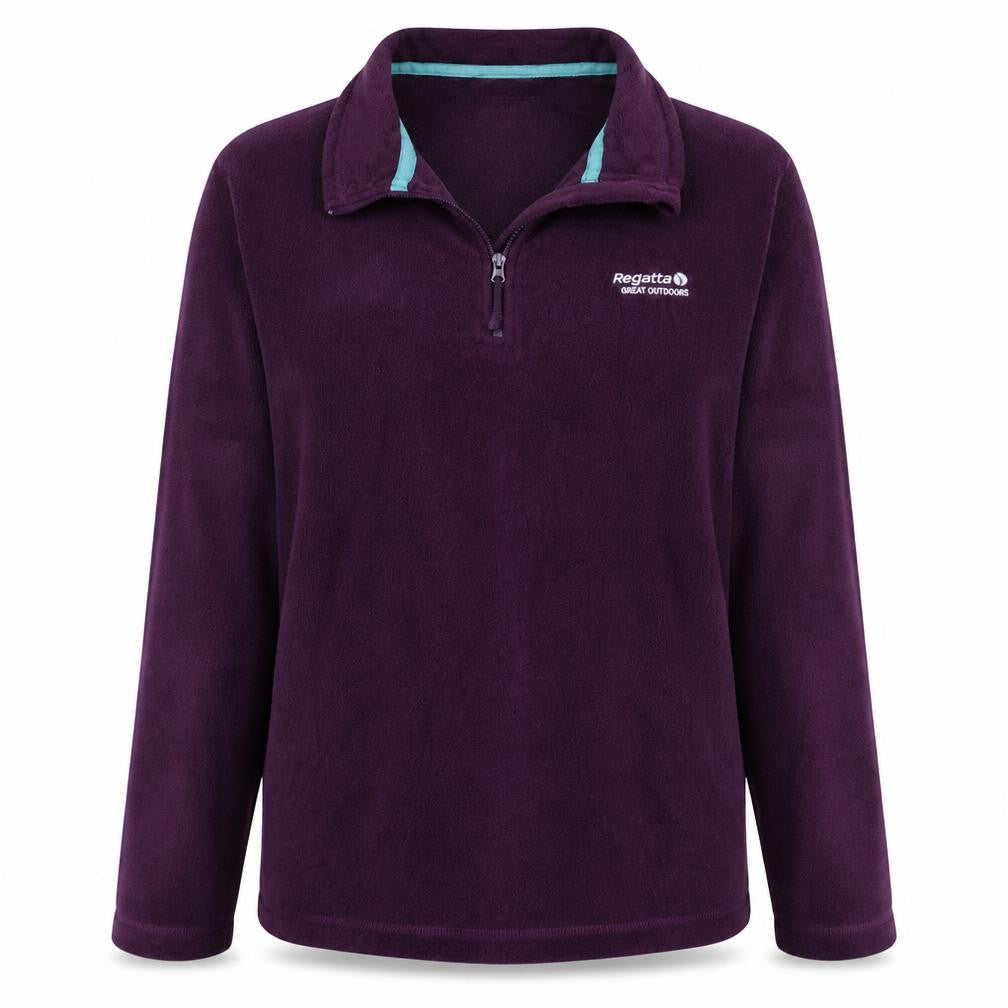 Regatta Womens Purple Fleece 1/4 Zip Pullover Sweatshirt UK 16
