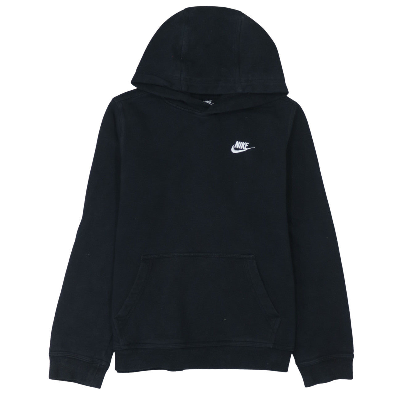 Nike Boys Black XL Pullover Hoodie Standard Fit Logo Fleece Sweatshirt