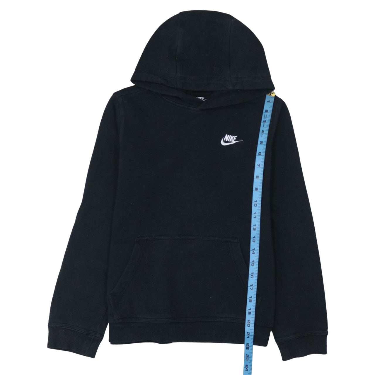Nike Boys Black XL Pullover Hoodie Standard Fit Logo Fleece Sweatshirt