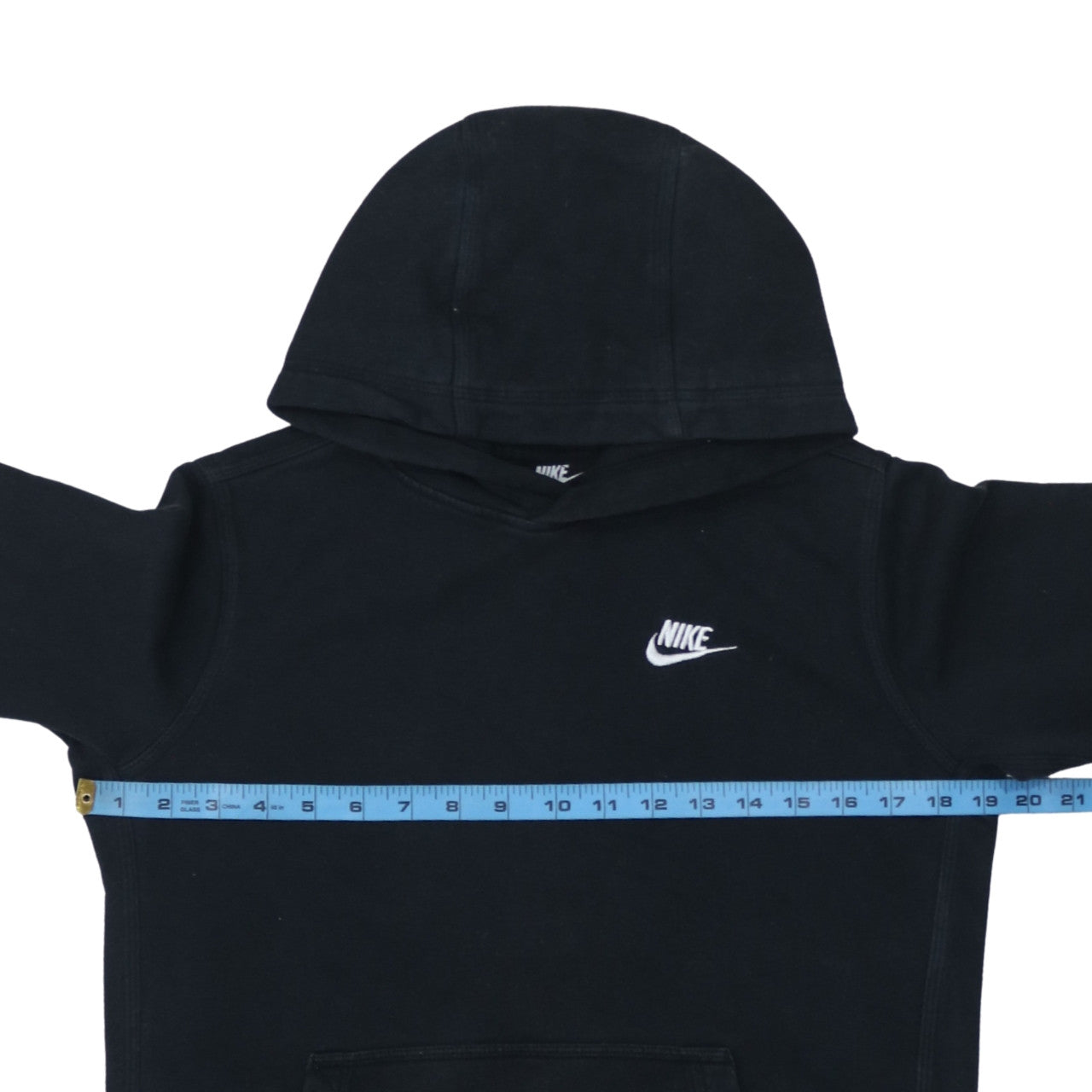 Nike Boys Black XL Pullover Hoodie Standard Fit Logo Fleece Sweatshirt