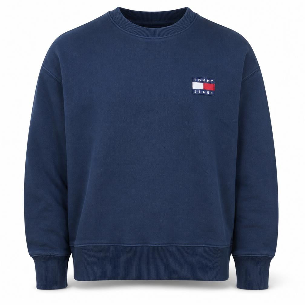 Tommy Jeans Men's Blue XS Crew Neck Logo Pullover Sweatshirt
