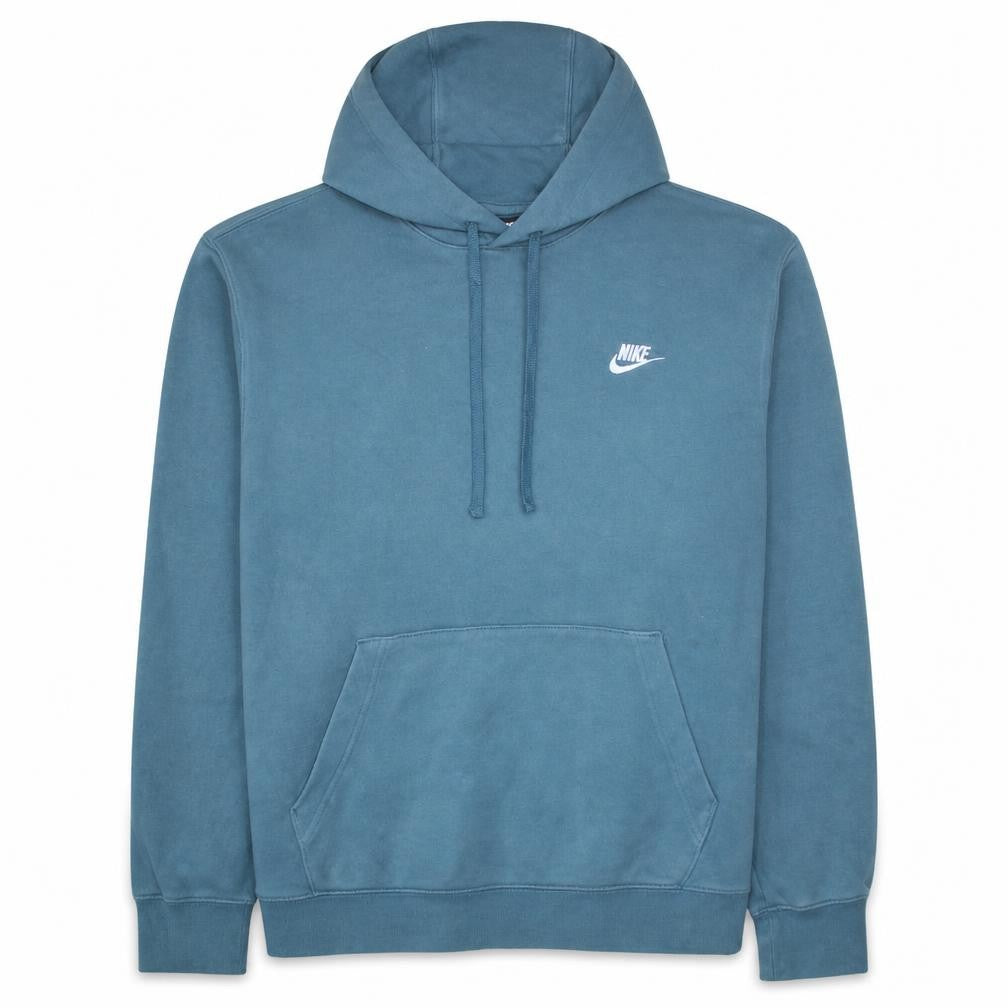 Nike Men's Blue Pullover Hoodie L Embroidered Logo Fleece Sweatshirt