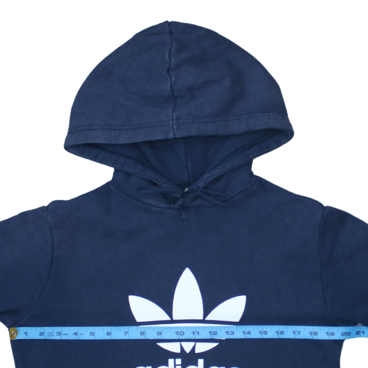 adidas Men's Blue Pullover Hoodie S Logo Fleece Sweatshirt