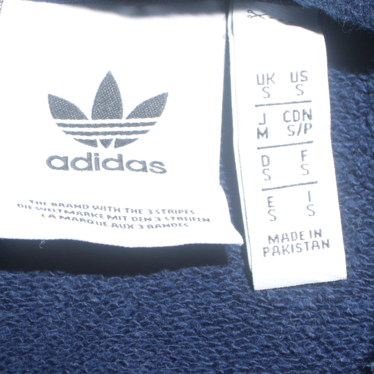 adidas Men's Blue Pullover Hoodie S Logo Fleece Sweatshirt