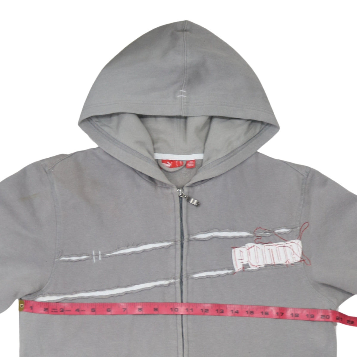 Puma Boys Grey Full Zip Hoodie XL 16 Years Cotton Blend Casual Sportswear