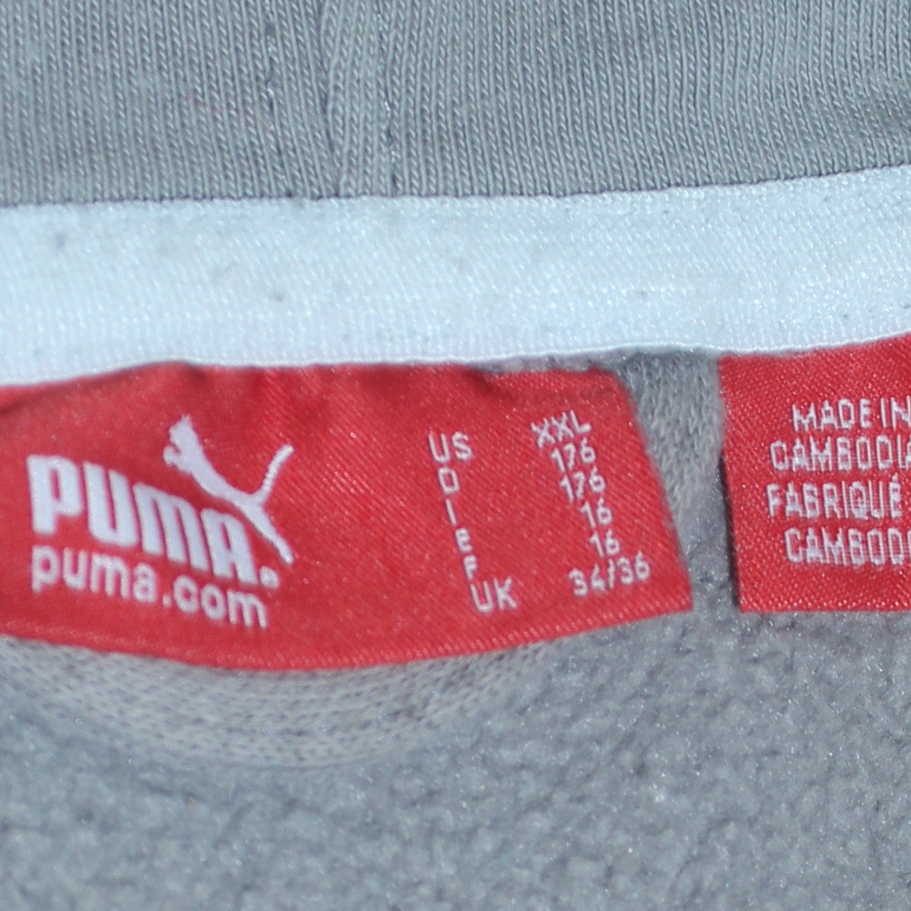 Puma Boys Grey Full Zip Hoodie XL 16 Years Cotton Blend Casual Sportswear