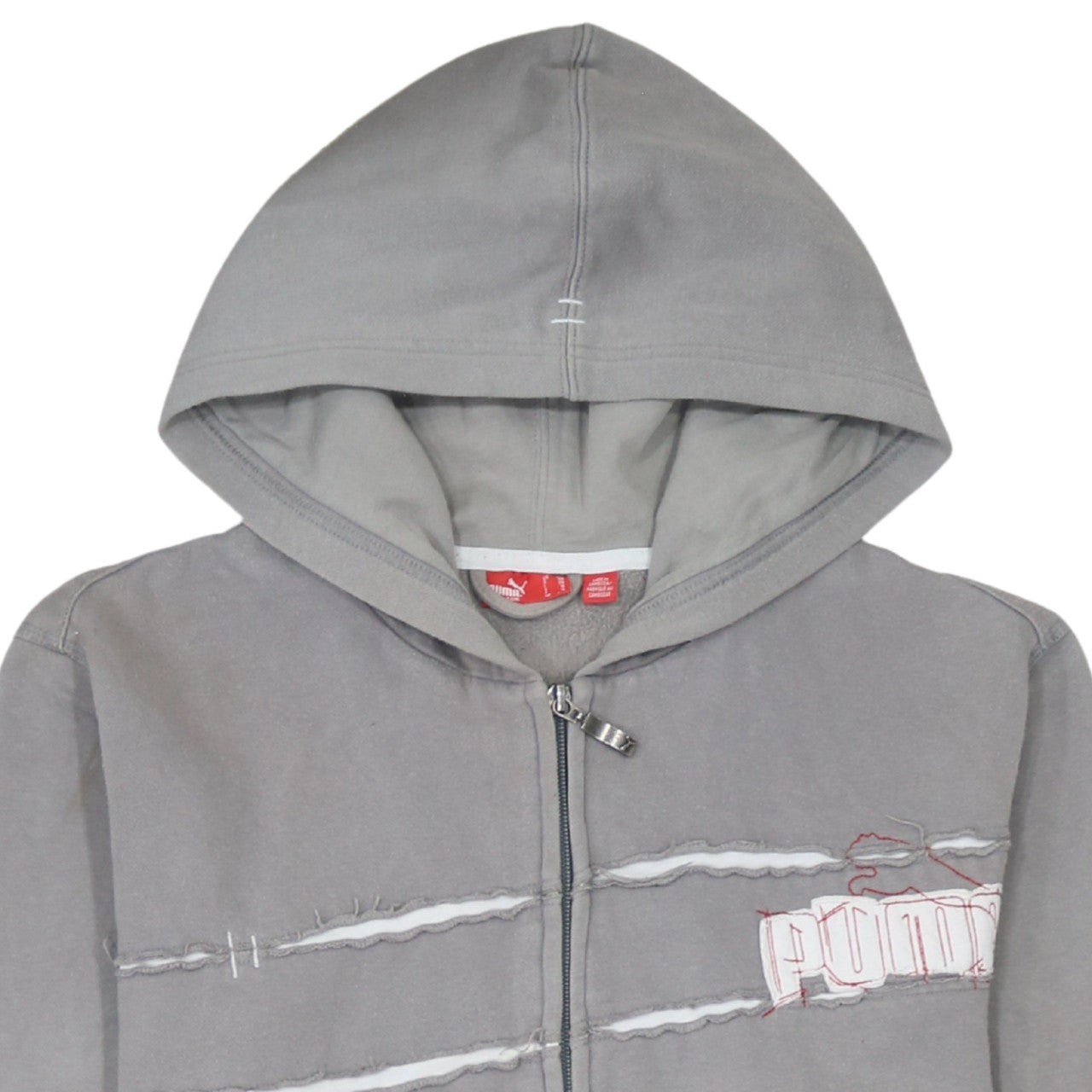 Puma Boys Grey Full Zip Hoodie XL 16 Years Cotton Blend Casual Sportswear