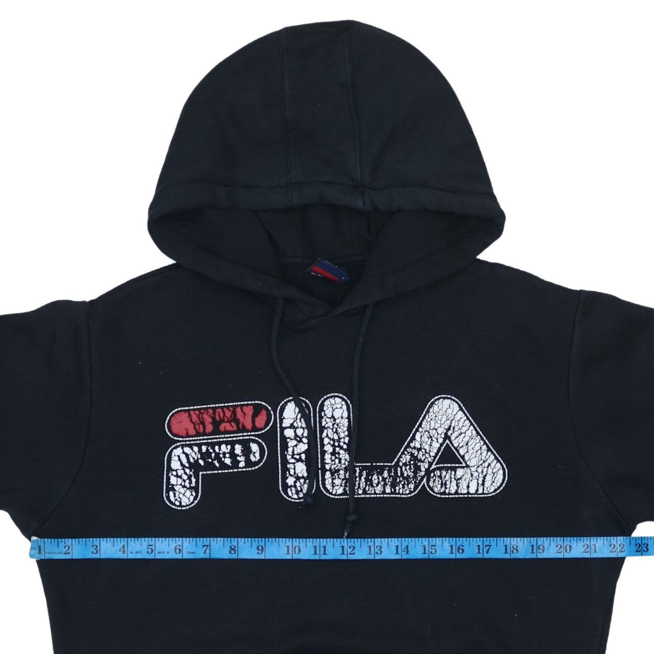 FILA Men's Black Small Pullover Hoodie Graphic Logo Sweatshirt