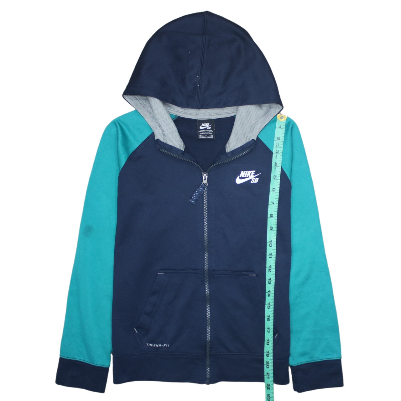 Nike SB Boys Blue Full Zip Hoodie 10-12 Years Thermal Fit Casual