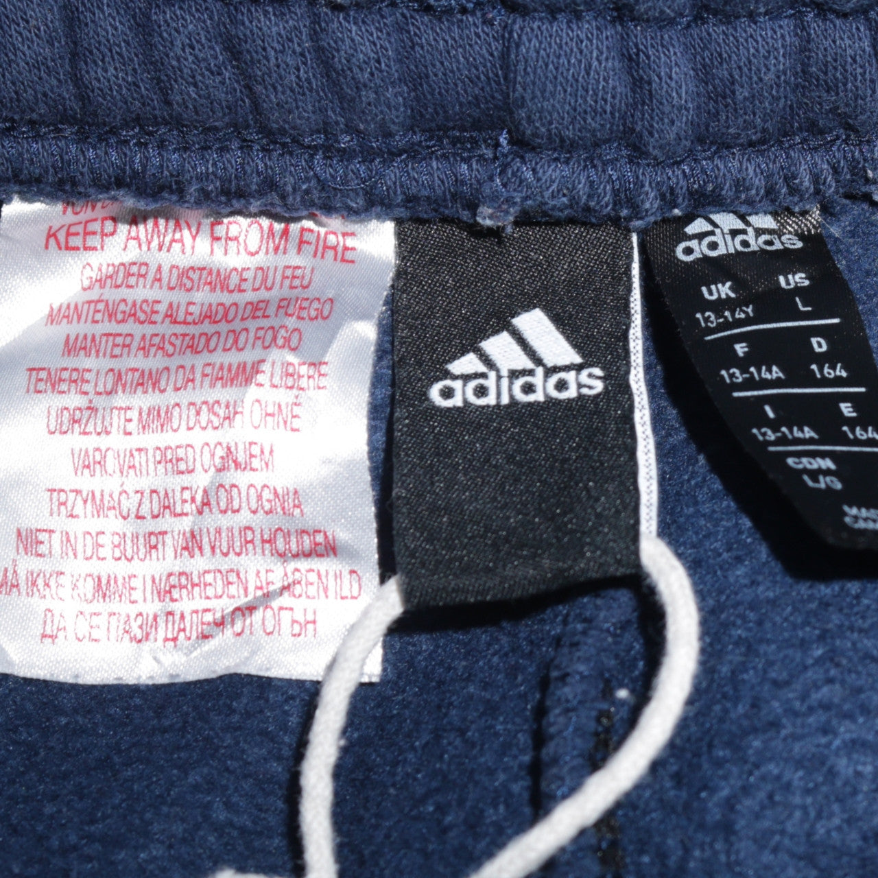 adidas Boys Blue 13-14 Years Track Pants with Side Stripes