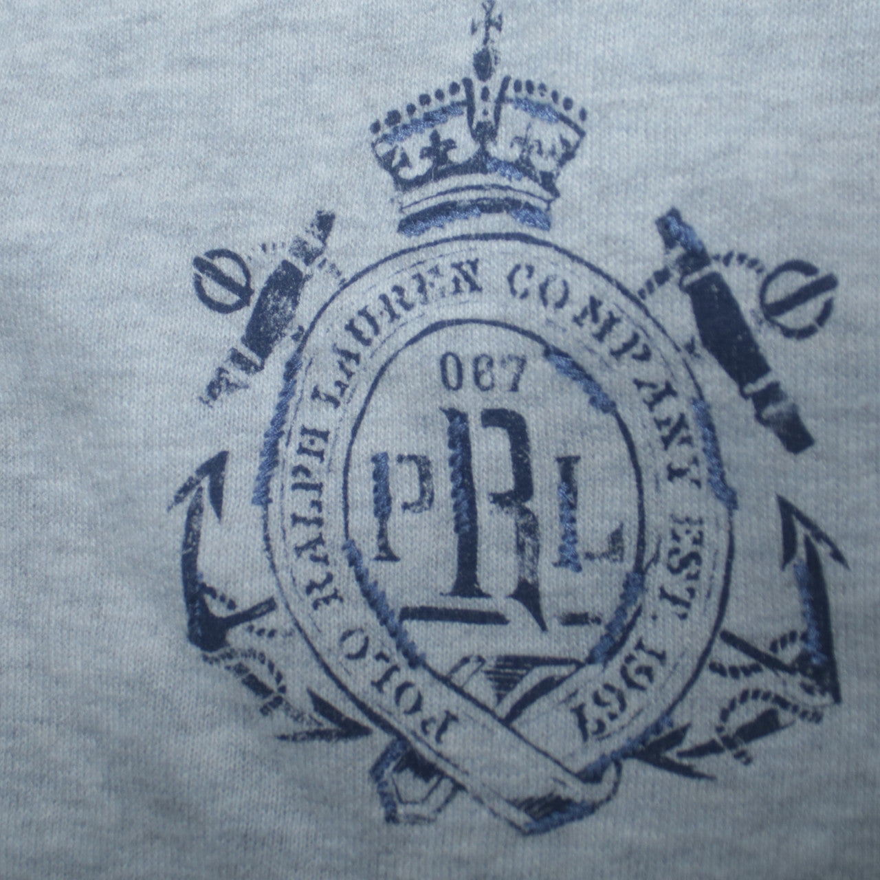 Polo Ralph Lauren Men's Grey Crew Neck Button Sweatshirt Size S