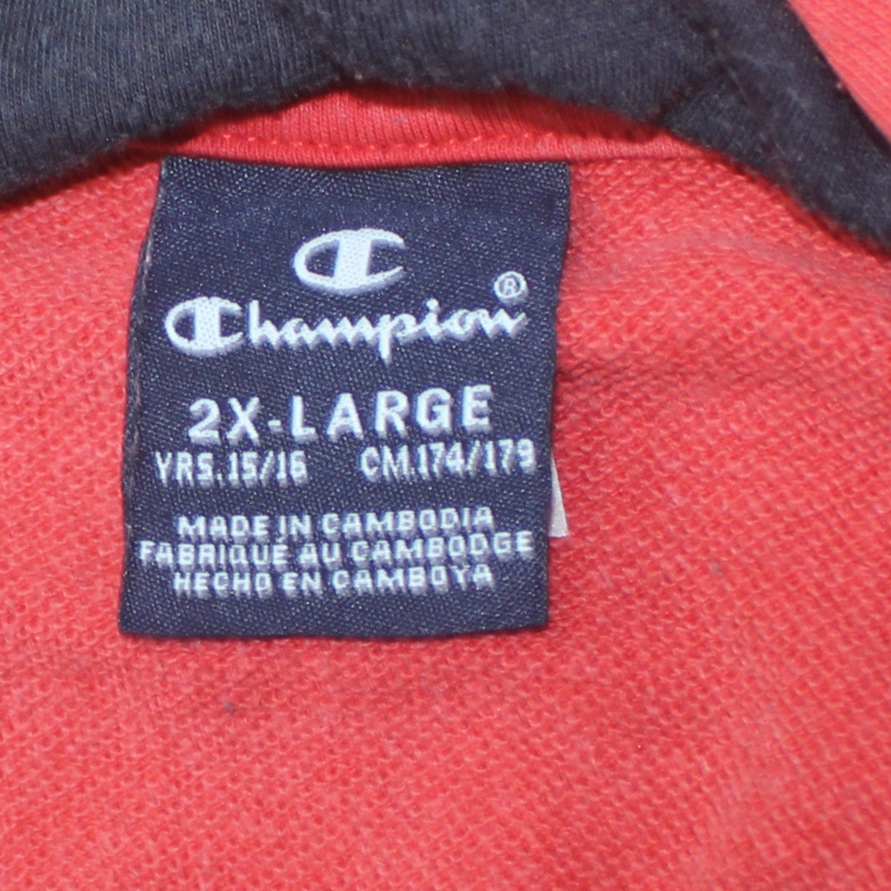 Champion Boys Red Pullover Hoodie 2XL 15-16 Years Hooded Fleece Sweatshirt