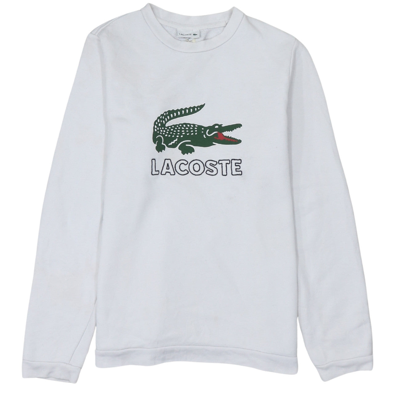 Lacoste Boys White 14 Years Crew Neck Long Sleeve Sweatshirt