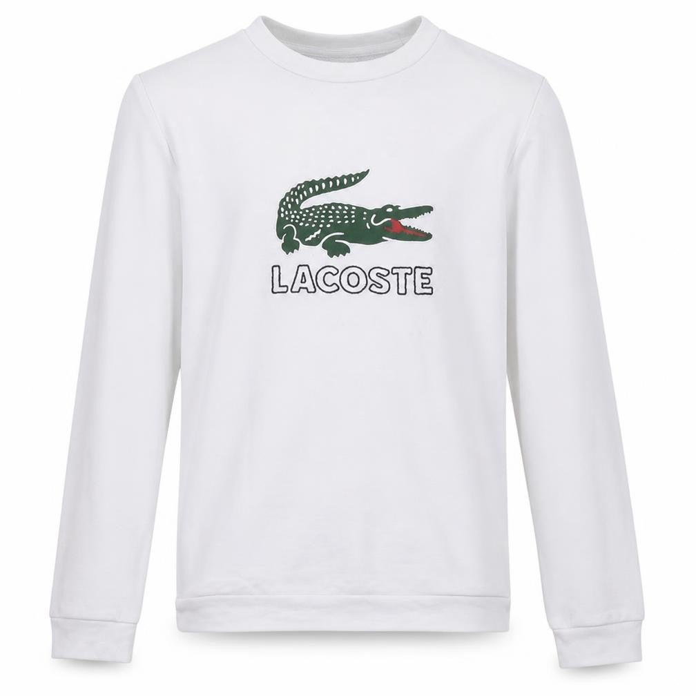 Lacoste Boys White 14 Years Crew Neck Long Sleeve Sweatshirt