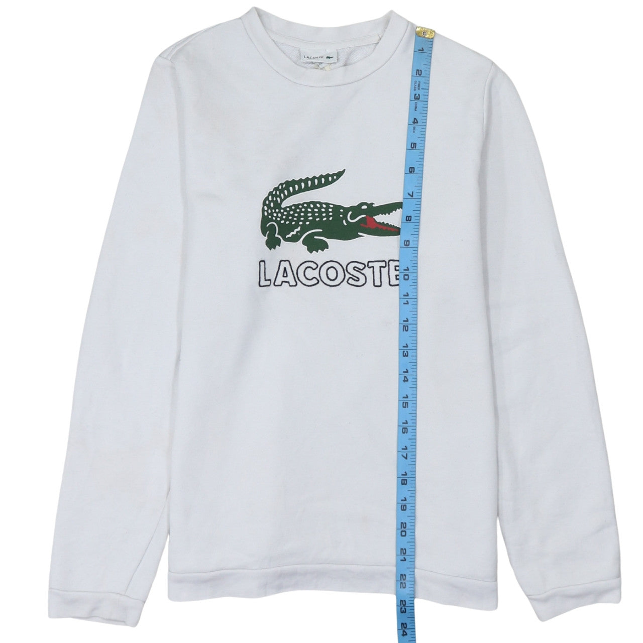 Lacoste Boys White 14 Years Crew Neck Long Sleeve Sweatshirt