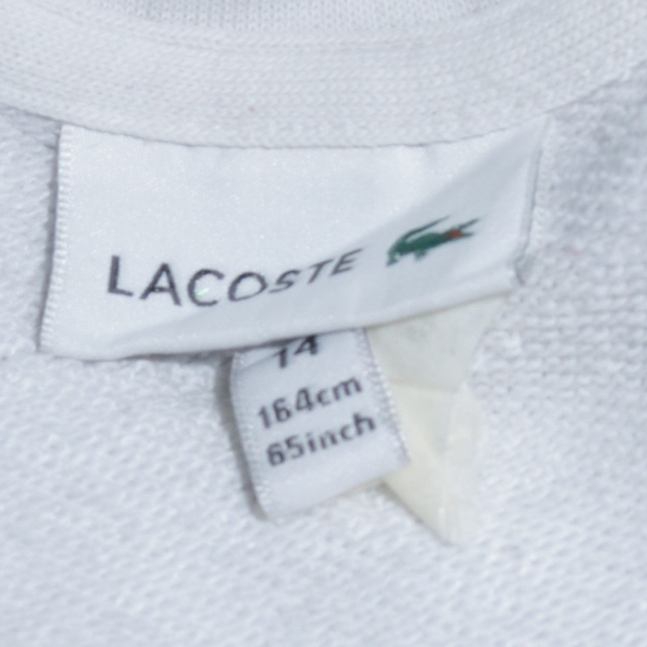 Lacoste Boys White 14 Years Crew Neck Long Sleeve Sweatshirt