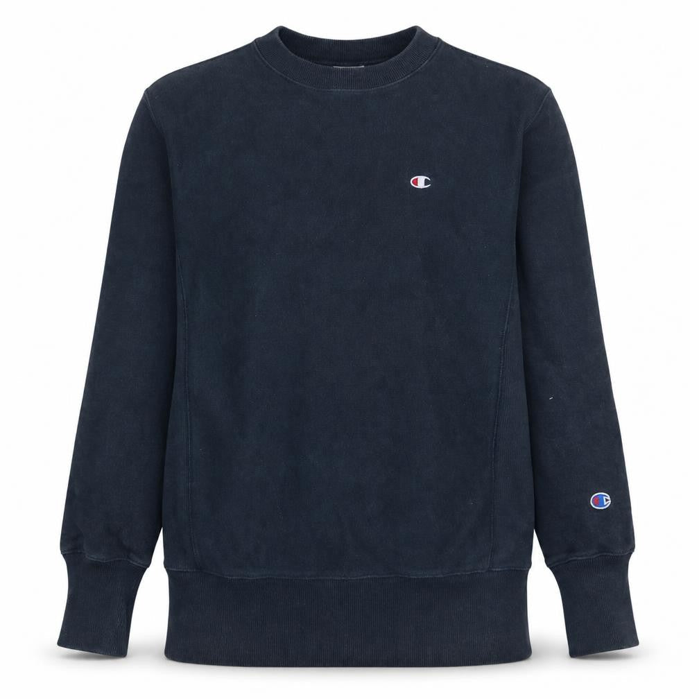 Champion Men's Blue Small Reverse Weave Crew Neck Sweatshirt