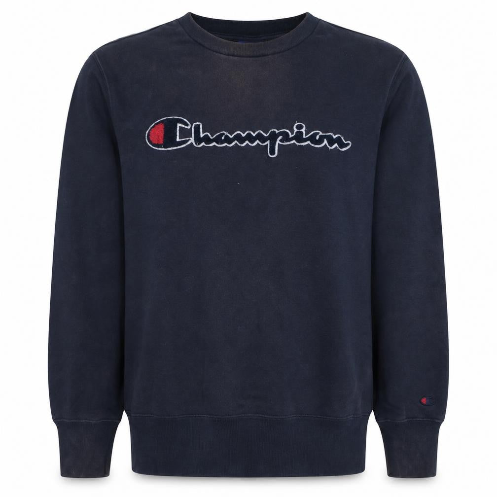 Champion Men's Blue Small Pullover Sweatshirt Crew Neck Embroidered Logo