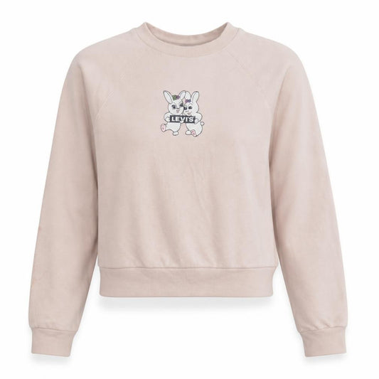 Levi's Women Pink Bunny Graphic Pullover Sweatshirt Size M