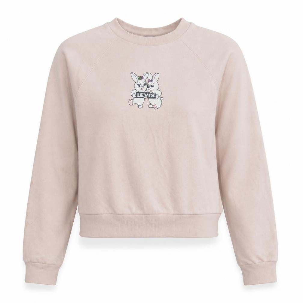 Levi's Women Pink Bunny Graphic Pullover Sweatshirt Size M
