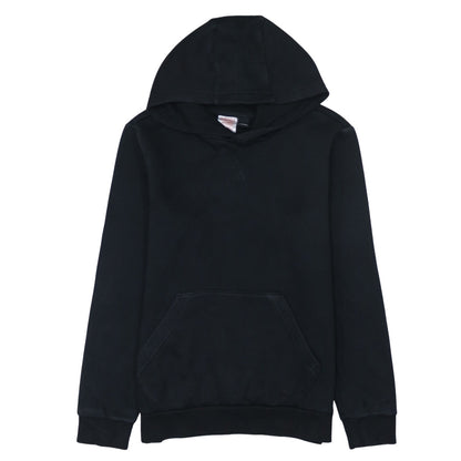 Additional front view of Adidas boys’ black pullover hoodie, size 13-14, years cotton blend
