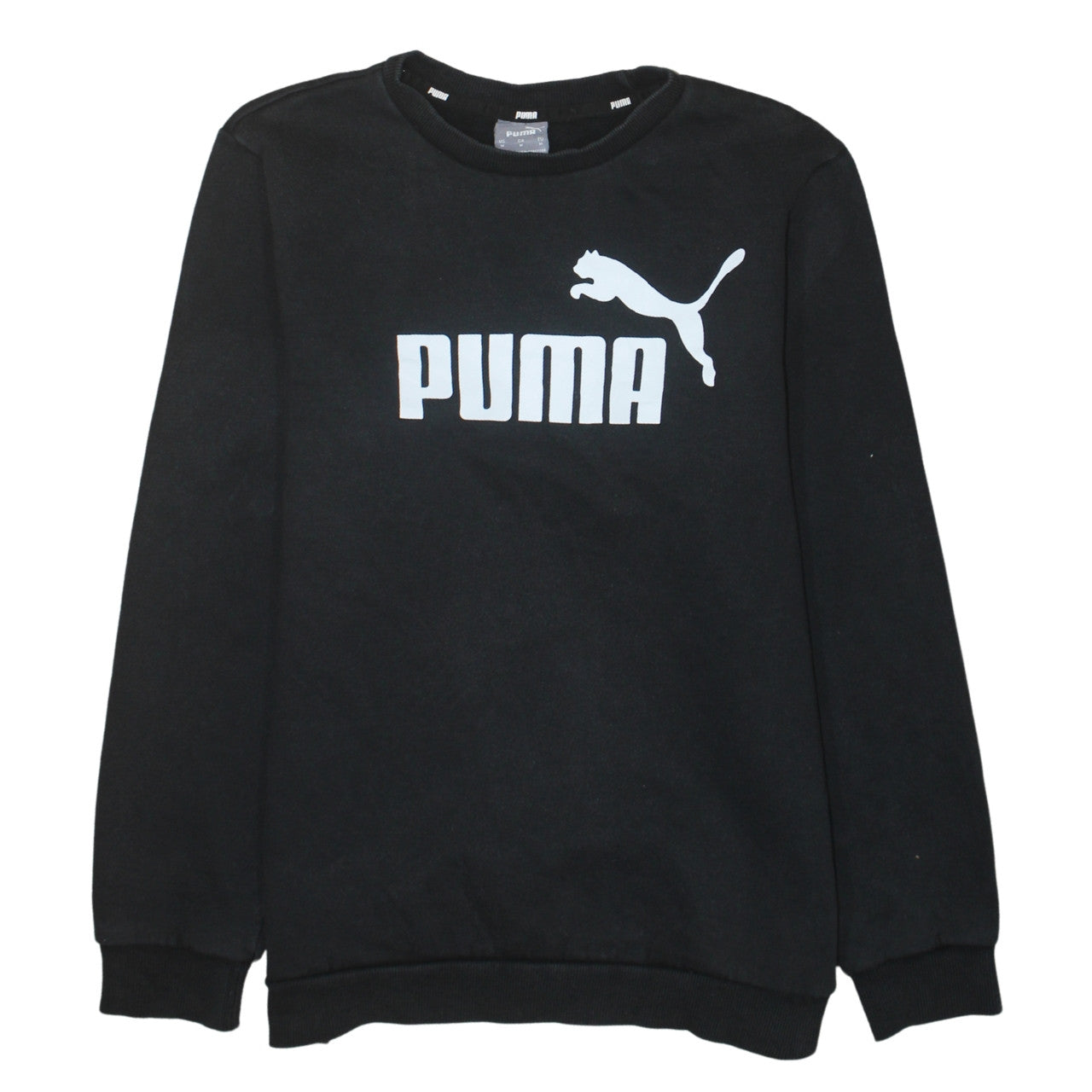 Puma Men's Black M Crew Neck Logo Pullover Sweatshirt