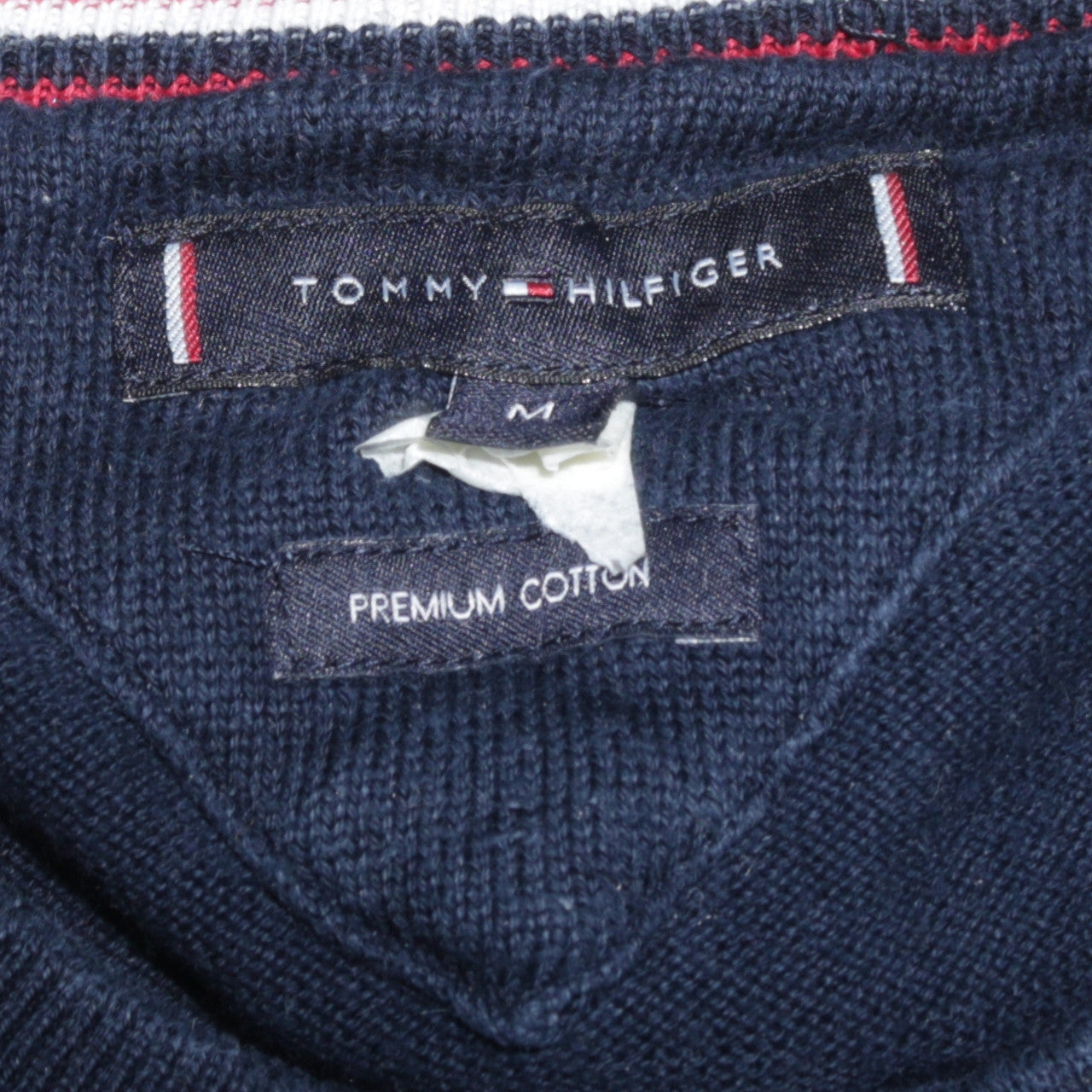 Tommy Hilfiger Men's Blue Cotton Crew Neck Jumper Size M