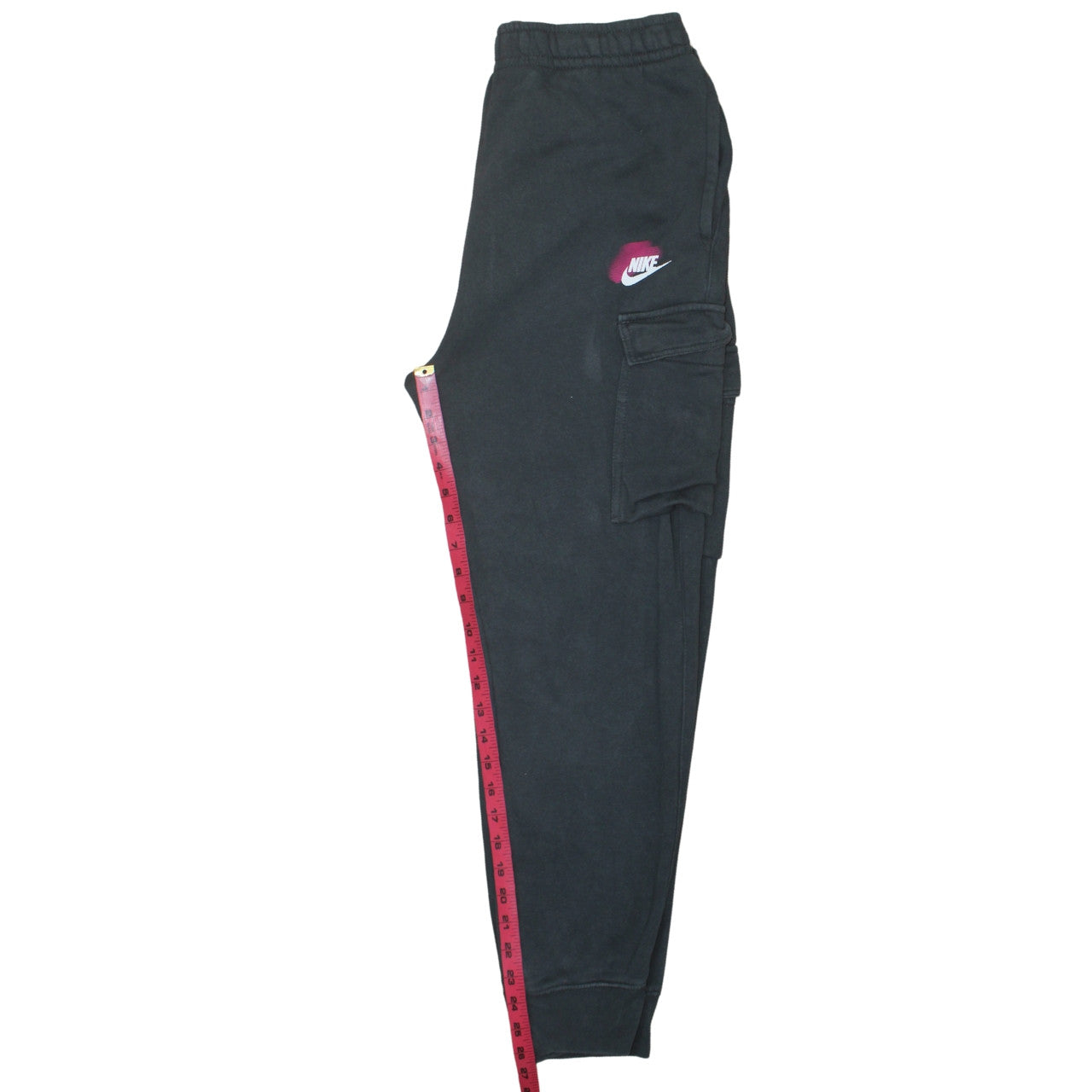 Nike Women's Black Jogger Cargo Sweatpants M Elastic Waist Fleece